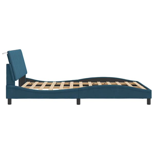 Bettgestell 120x200 cm Blau Samt