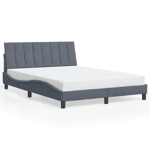 Bettgestell Samt Dunkelgrau 140x190 cm