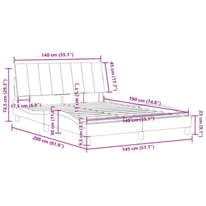 Bettgestell Samt Dunkelgrau 140x190 cm