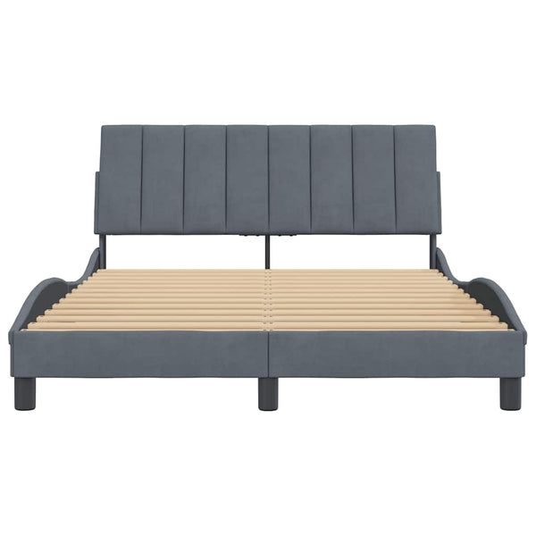 Bettgestell Samt Dunkelgrau 140x190 cm
