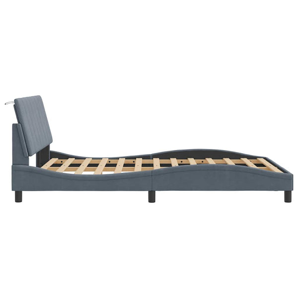 Bettgestell Samt Dunkelgrau 140x190 cm