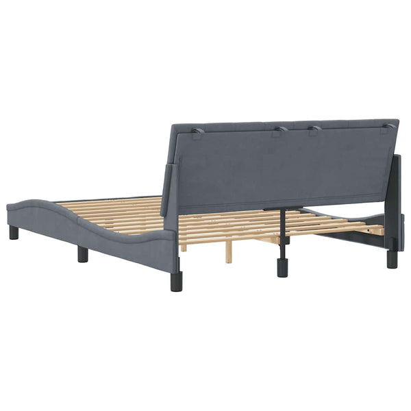 Bettgestell Samt Dunkelgrau 140x190 cm