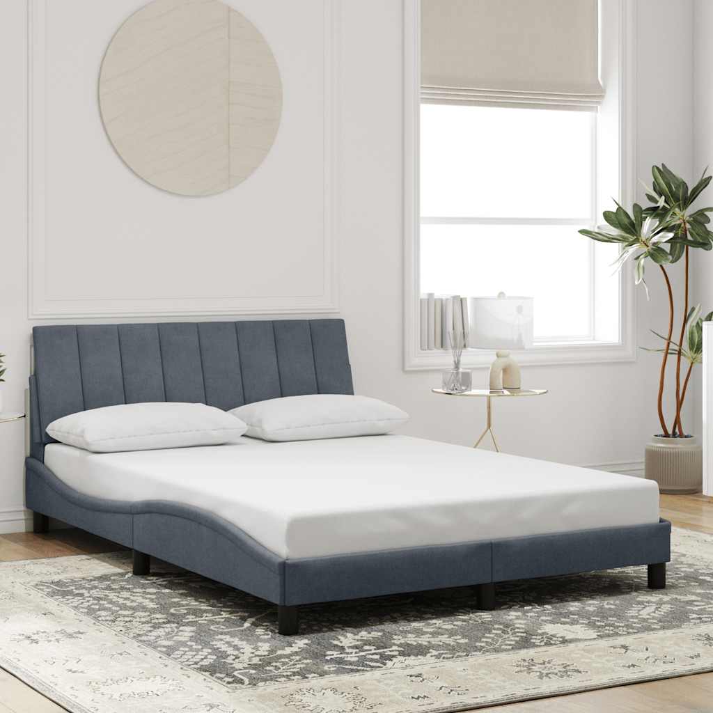 Bettgestell Samt Dunkelgrau 140x190 cm