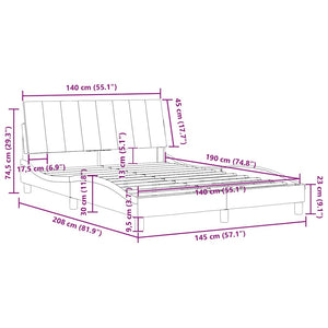 Bettgestell Blau 140x190 cm Samt