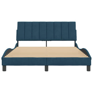 Bettgestell Blau 140x190 cm Samt
