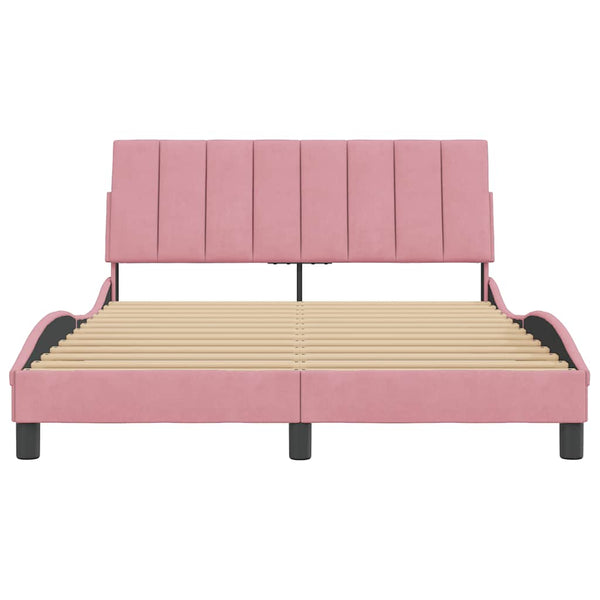 Bettgestell Hanko Rosa 140x190 cm Samt