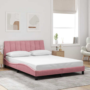 Bettgestell Hanko Rosa 140x190 cm Samt