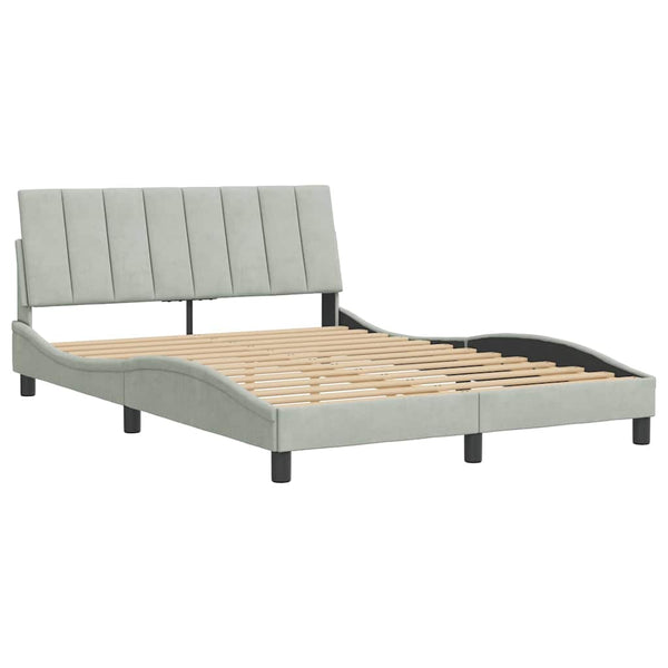 Bettgestell Hanko Hellgrau 140x200 cm Samt