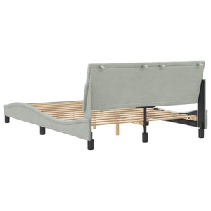 Bettgestell Hanko Hellgrau 140x200 cm Samt