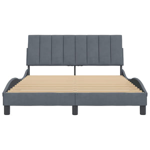 Bettgestell Dunkelgrau Samt 140x200 cm