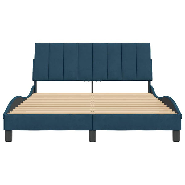 Bettgestell Hanko Blau 140x200 cm Samt