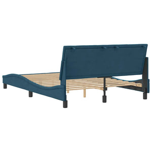 Bettgestell Hanko Blau 140x200 cm Samt