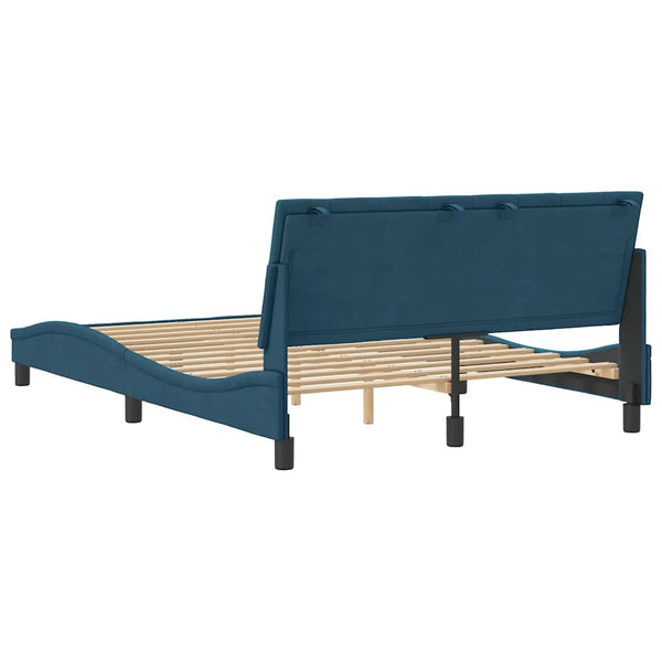 Bettgestell Hanko Blau 140x200 cm Samt
