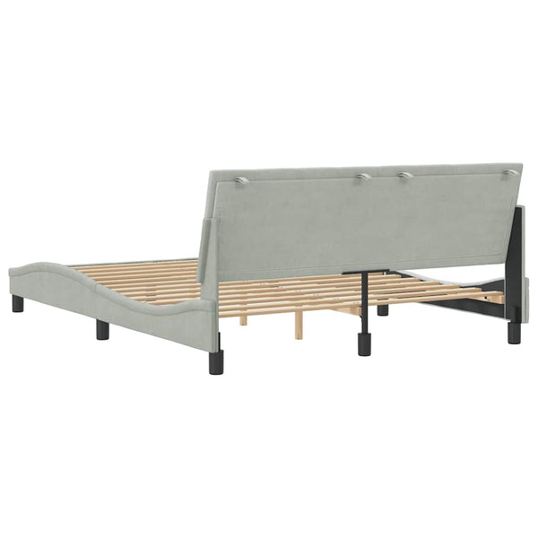 Bettgestell 160x200 cm Hellgrau Samt