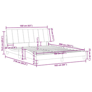 Bettgestell Dunkelgrau 160x200 cm Samt