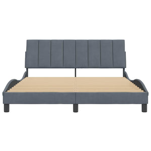 Bettgestell Dunkelgrau 160x200 cm Samt