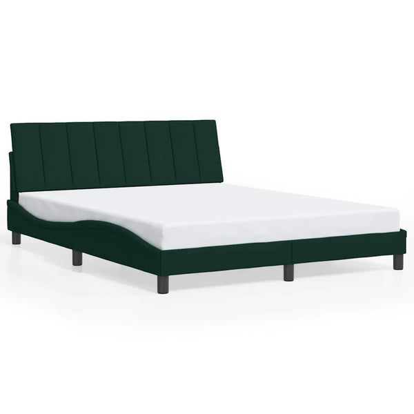 Bettgestell Dunkelgrün Samt 160x200 cm