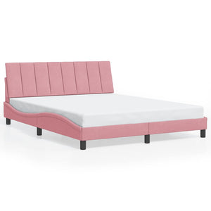 Bettgestell Hanko Rosa Samt 160x200 cm
