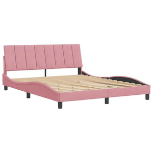 Bettgestell Hanko Rosa Samt 160x200 cm