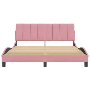 Bettgestell Hanko Rosa Samt 160x200 cm