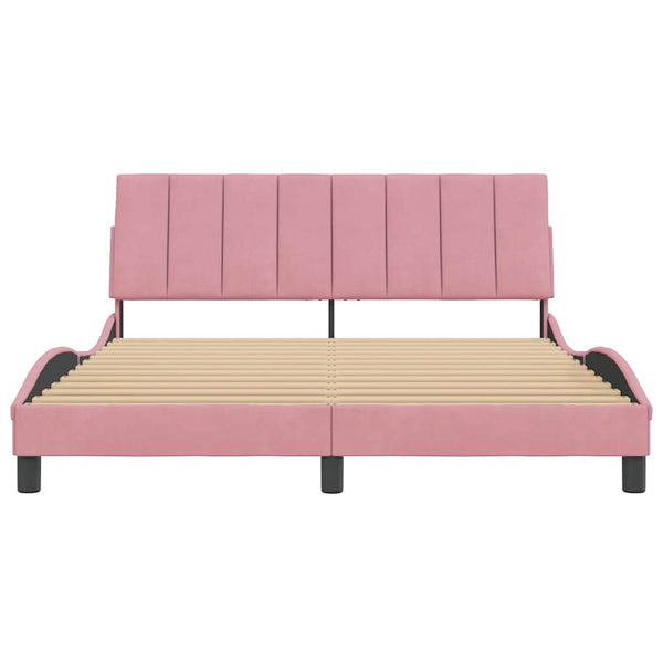 Bettgestell Hanko Rosa Samt 160x200 cm