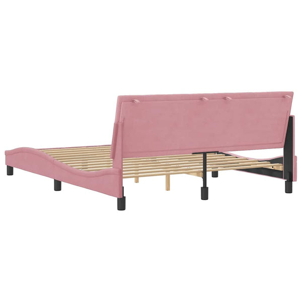 Bettgestell Hanko Rosa Samt 160x200 cm