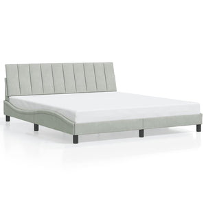 Bettgestell Hellgrau Samt 180x200 cm