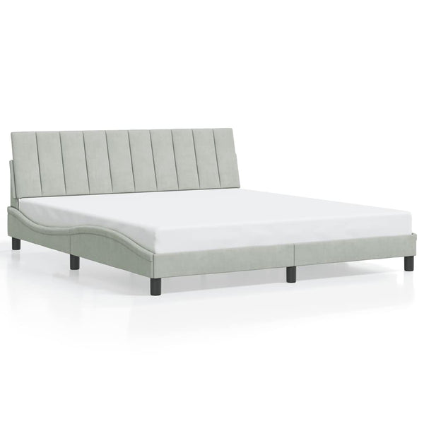 Bettgestell Hellgrau Samt 180x200 cm
