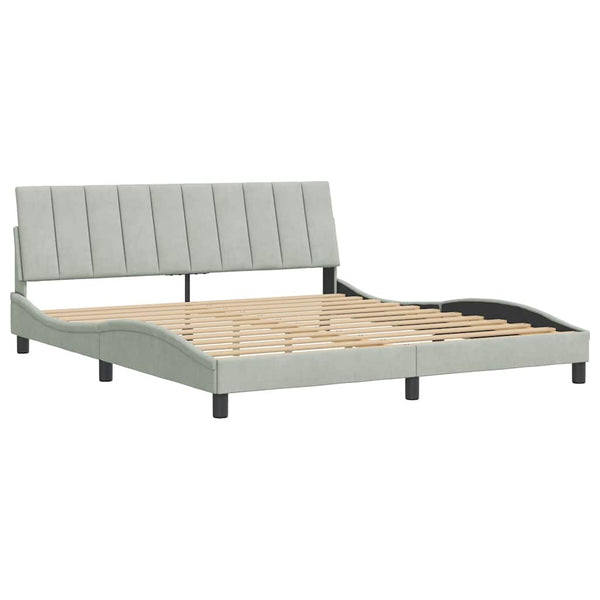 Bettgestell Hellgrau Samt 180x200 cm