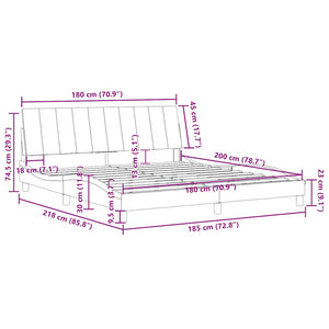 Bettgestell Hellgrau Samt 180x200 cm