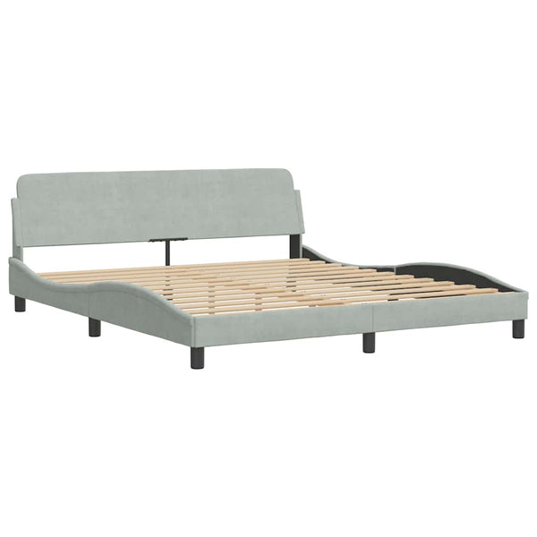 Bettgestell Hellgrau Samt 180x200 cm