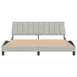 Bettgestell Hellgrau Samt 180x200 cm