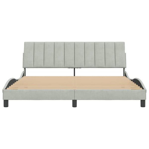 Bettgestell Hellgrau Samt 180x200 cm