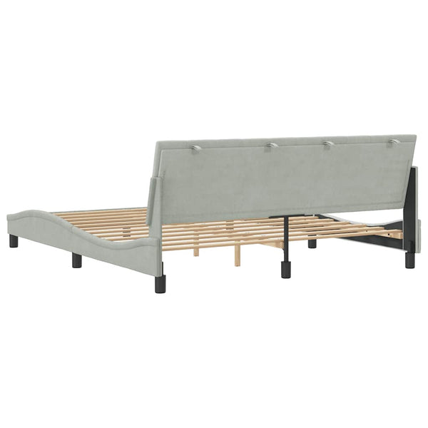 Bettgestell Hellgrau Samt 180x200 cm
