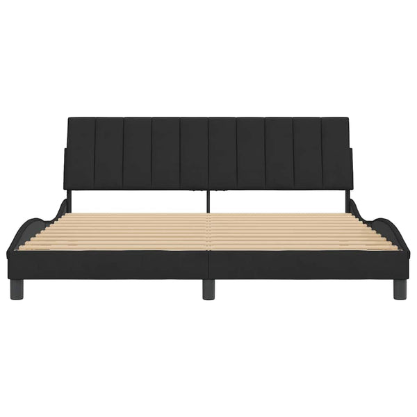 Bettgestell Hanko Schwarz Samt 180x200 cm