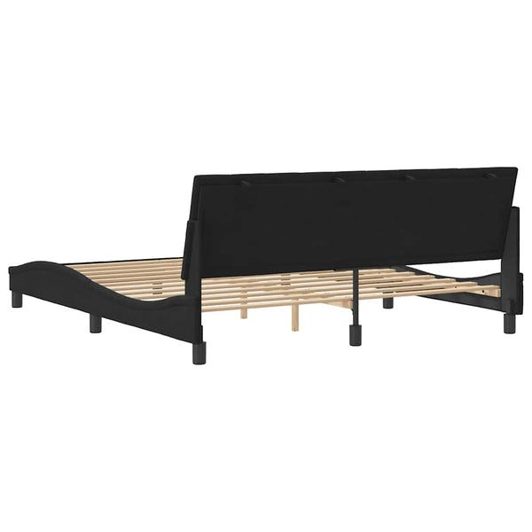 Bettgestell Hanko Schwarz Samt 180x200 cm