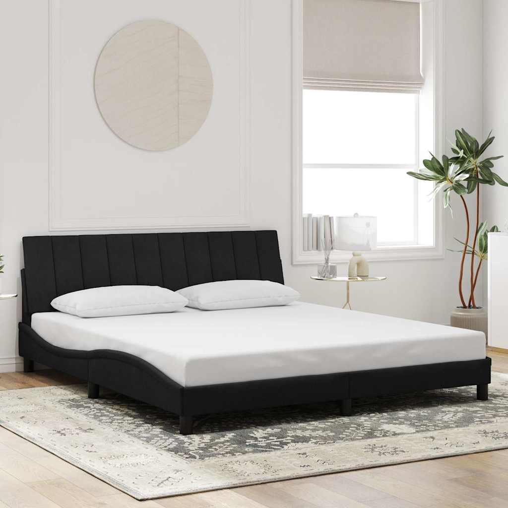 Bettgestell Hanko Schwarz Samt 180x200 cm