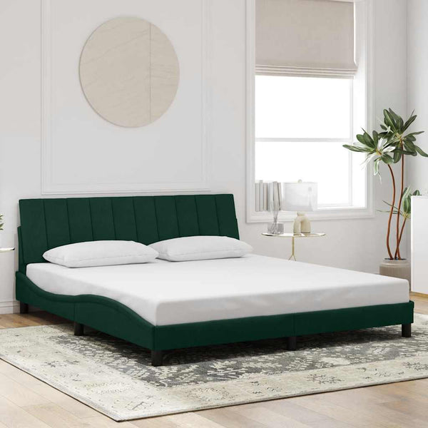 Bettgestell Dunkelgrün Samt 180x200 cm