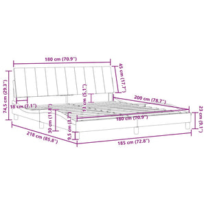 Bettgestell Hanko Blau 180x200 cm Samt