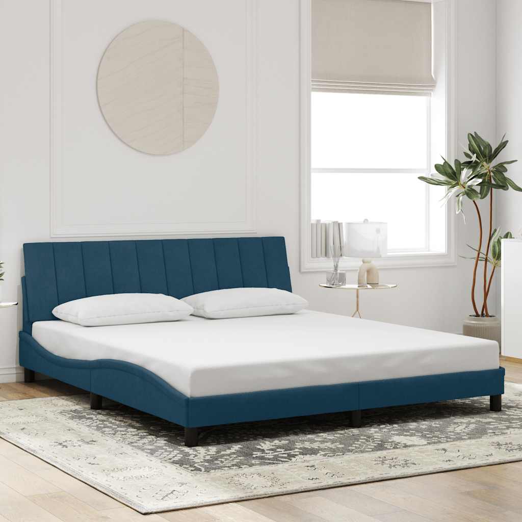 Bettgestell Hanko Blau 180x200 cm Samt