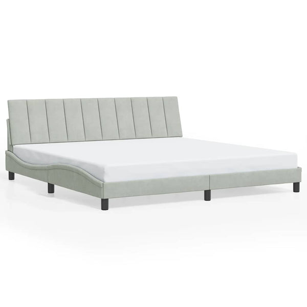 Bettgestell Hanko 200x200 cm Hellgrau Samt