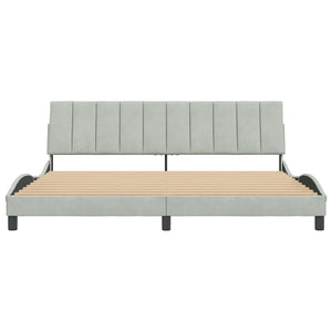 Bettgestell Hanko 200x200 cm Hellgrau Samt