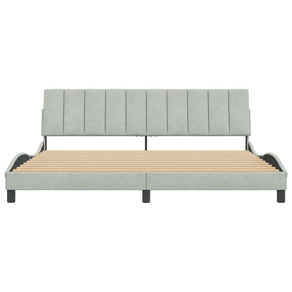 Bettgestell Hanko 200x200 cm Hellgrau Samt