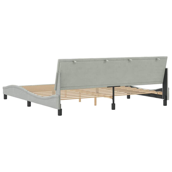 Bettgestell Hanko 200x200 cm Hellgrau Samt
