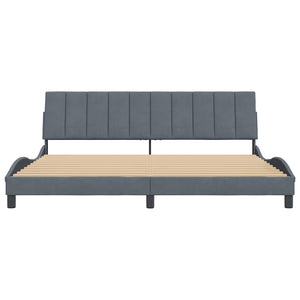 Bettgestell Dunkelgrau 200x200 cm Samt