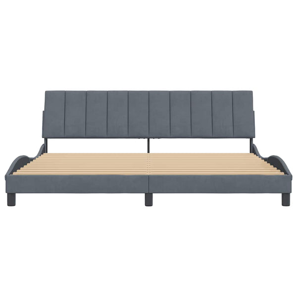 Bettgestell Dunkelgrau 200x200 cm Samt