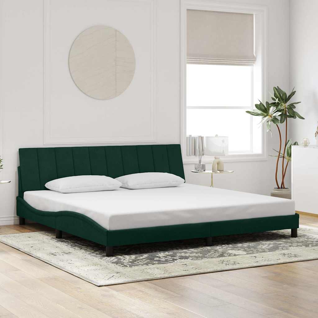 Bettgestell Samt Dunkelgrün 200x200 cm