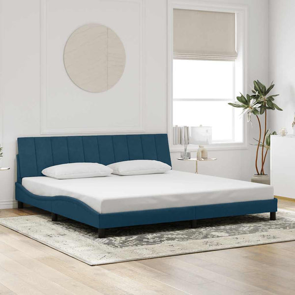 Bettgestell Hanko Blau 200x200 cm Samt