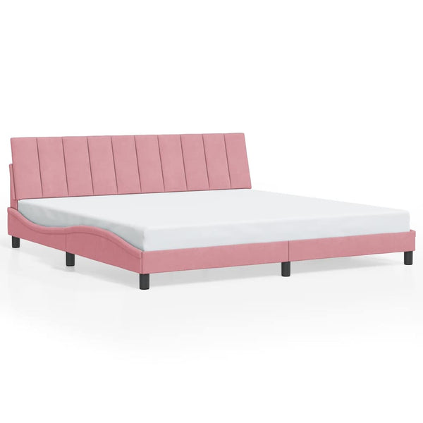 Bettgestell Hanko Rosa 200x200 cm Samt