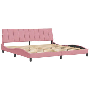 Bettgestell Hanko Rosa 200x200 cm Samt